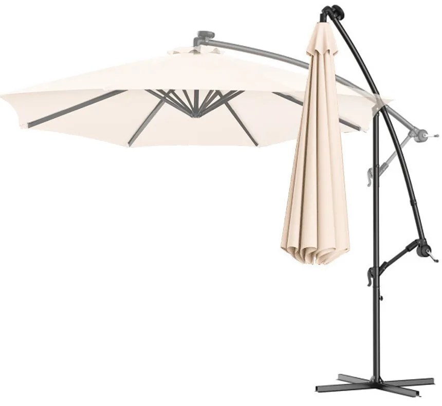 Függő napernyő 2,7 m, krém