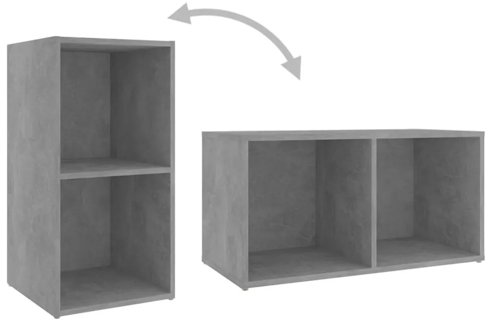 4 db betonszürke szerelt fa TV-szekrény 72 x 35 x 36,5 cm