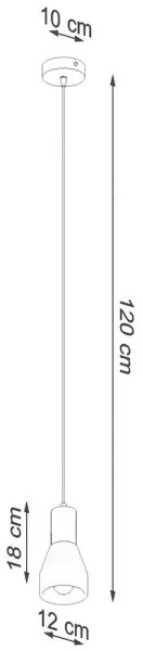 Sollux SL.0964 - Csillár zsinóron QUBIC 1xE27/60W/230V beton/fa szürke