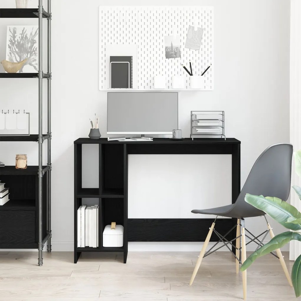 vidaXL Íróasztal Fekete Tölgy 102,5x35x75 cm Műszaki Fa