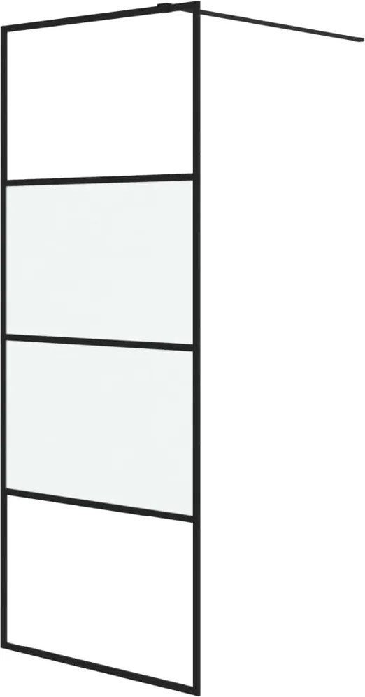 vidaXL fekete selyemmatt ESG üveg zuhanyfal 80 x 195 cm