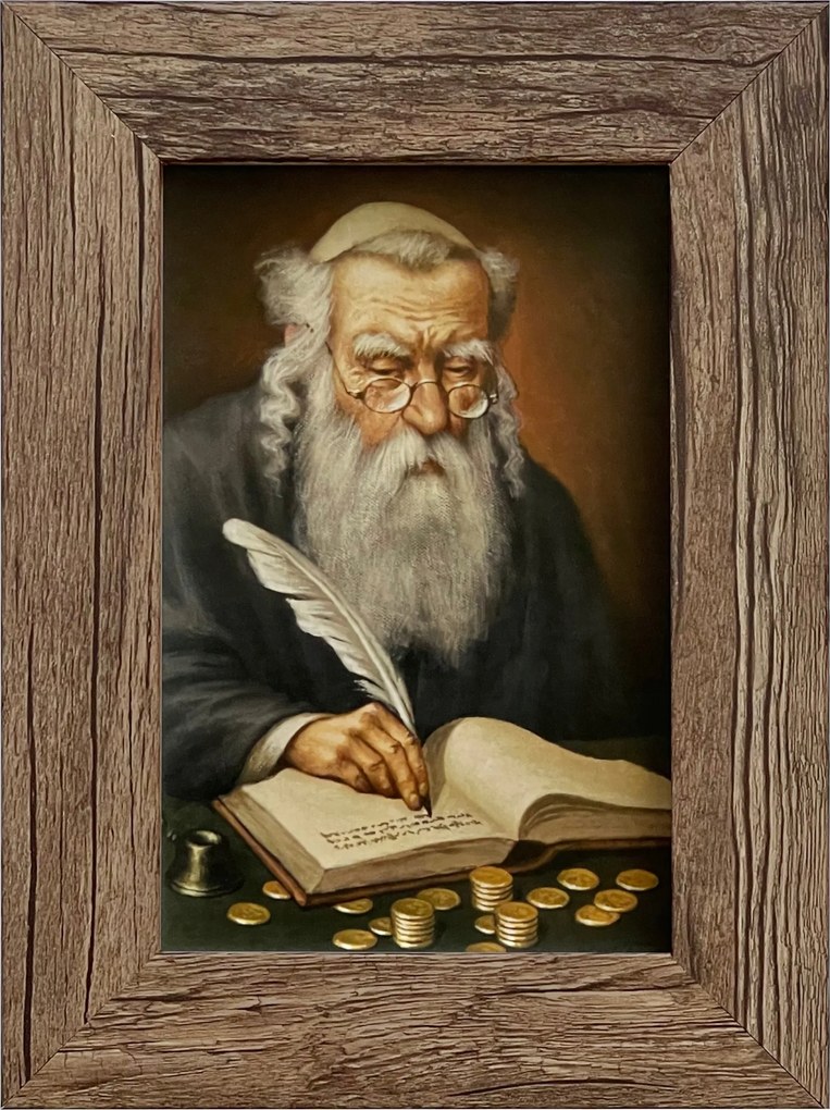 Vászonkép 20x15 Pénzszámláló Zsidó Tölgy Ajándék Keret