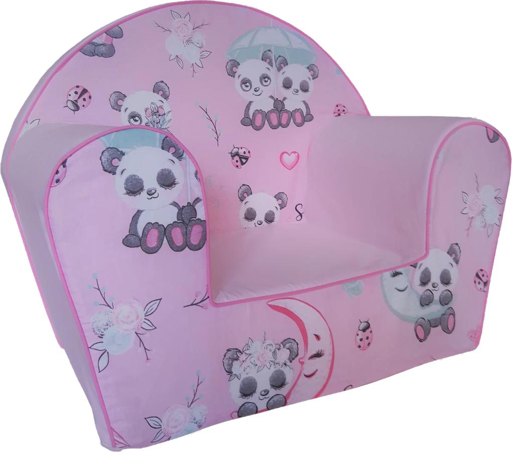 Fimex Gyerek fotel Panda - rózsaszín