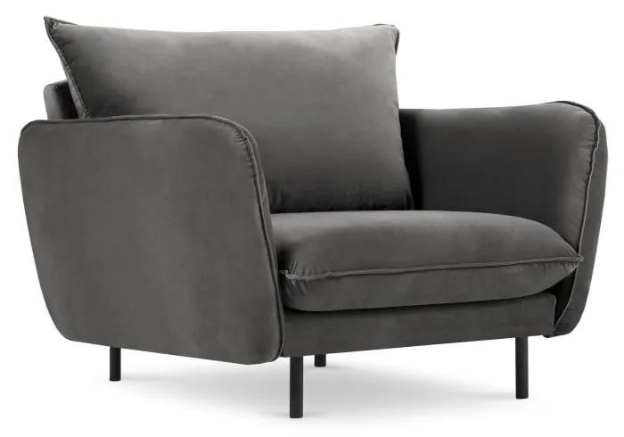 Vienna sötétszürke bársony fotel - Cosmopolitan Design