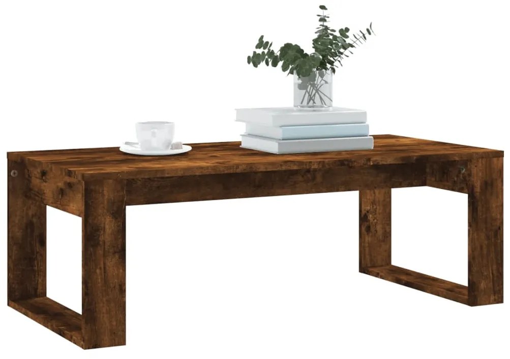 füstös tölgy színű szerelt fa dohányzóasztal 102x50x35 cm
