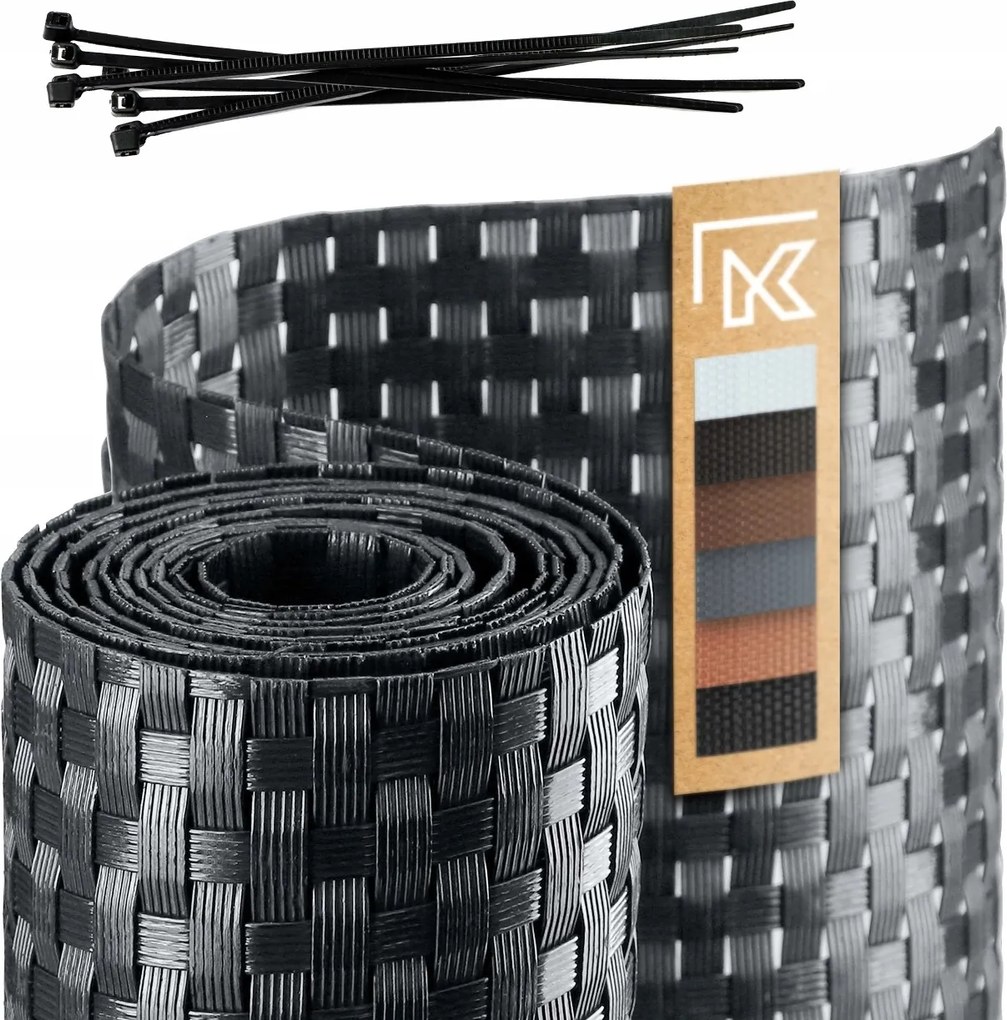 Technorattan Erkélyvédő 0,9x1m Antracit Erkélyszőnyeg Prémium Méret