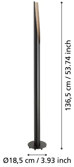 Eglo 900877 - LED Állólámpa BARBOTTO 1xGU10/4,5W/230V fekete/barna