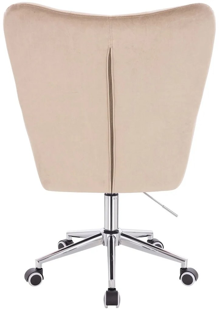 HR650K Latte modern velúr szék krómozott lábbal
