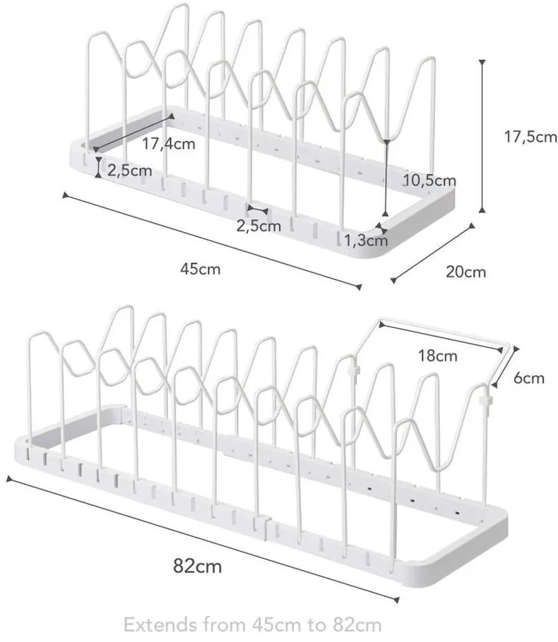 Tower fehér állítható fedőtartó állvány - YAMAZAKI