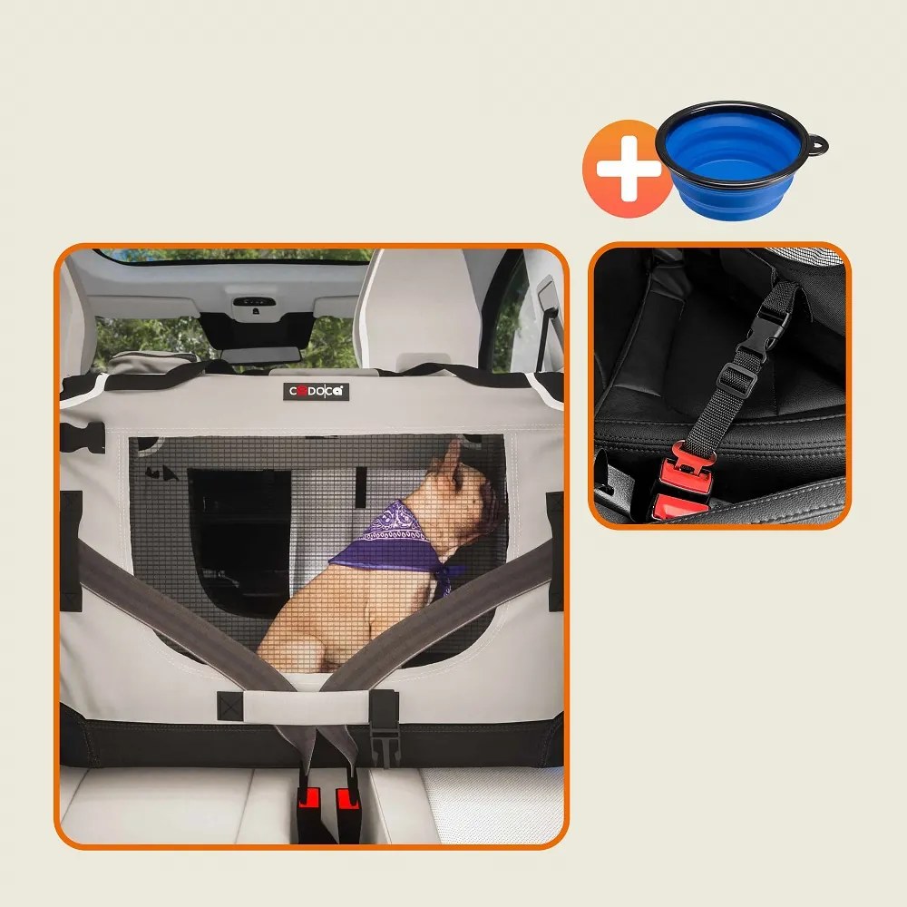 ELI kutya/macska szállítótáska, 70x52x52cm, szürke Cadoca