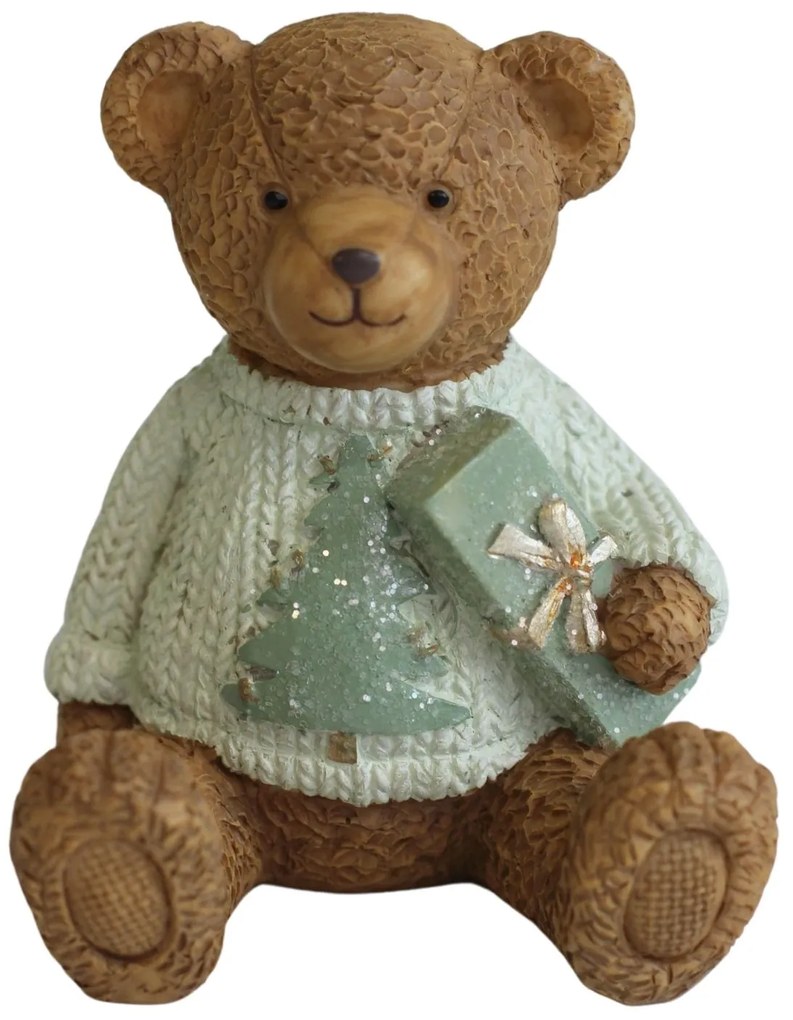 Karácsonyi mackó ajándékkal 9cm