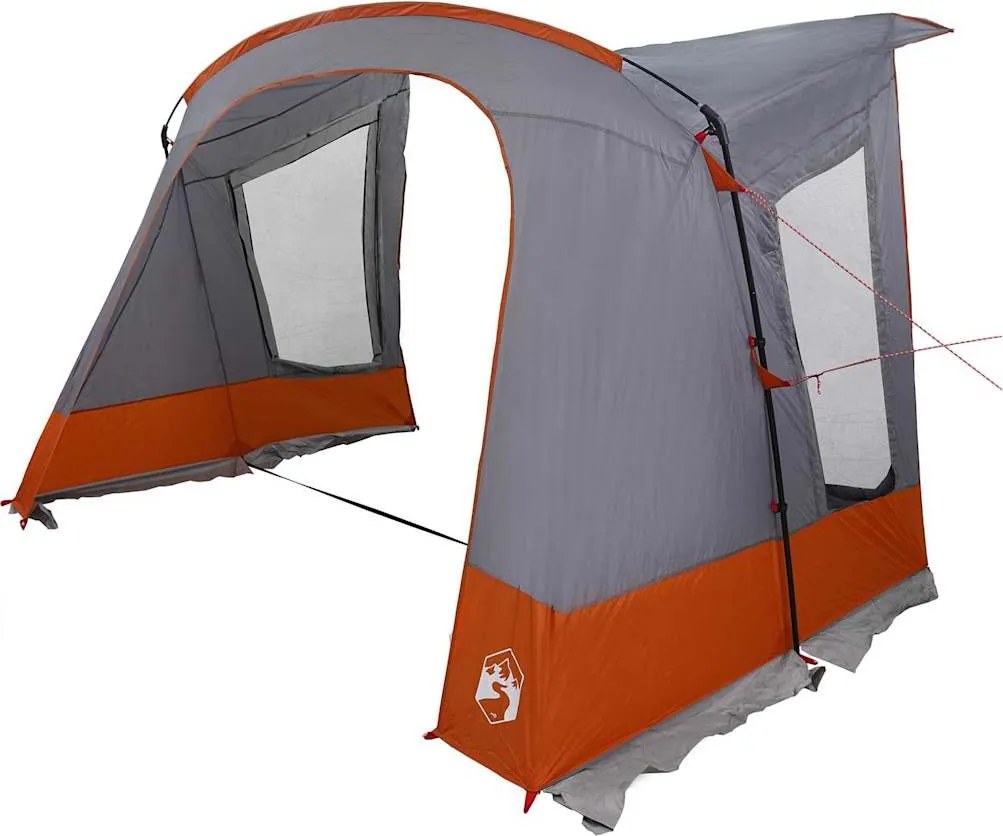 vidaXL Karaván sátor 3 fős Szürke és narancs 252 x 245 x 245 cm