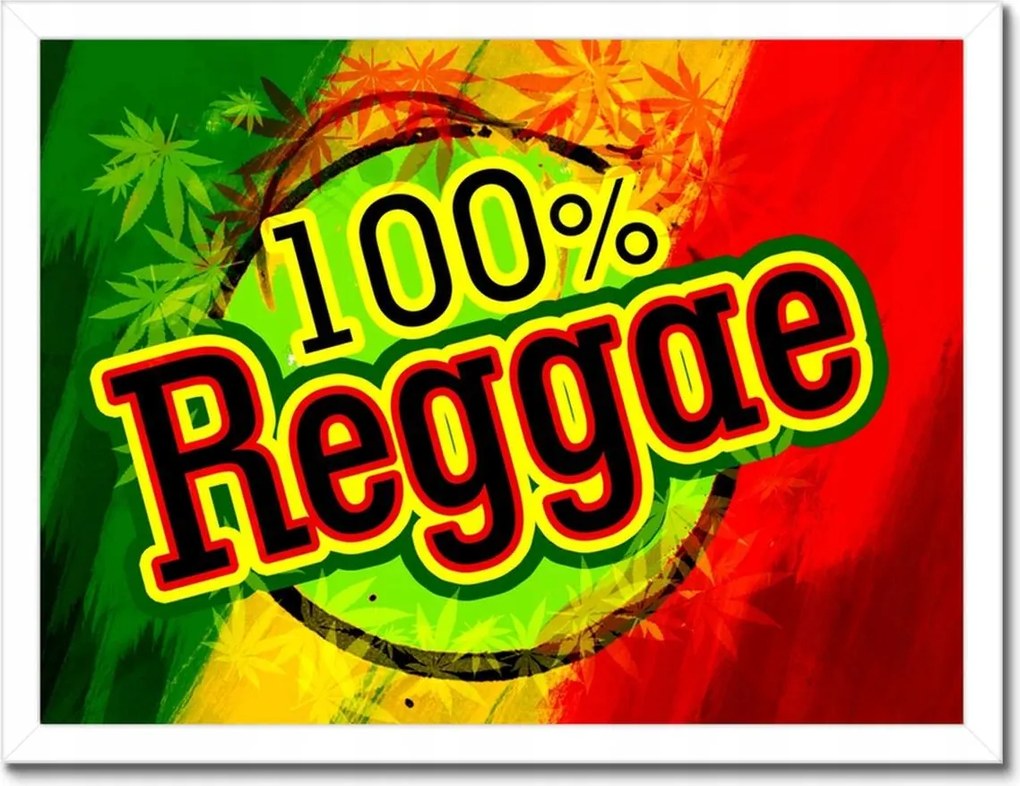 Poszterek keretben 40x30 Reggae zene 100 százalék