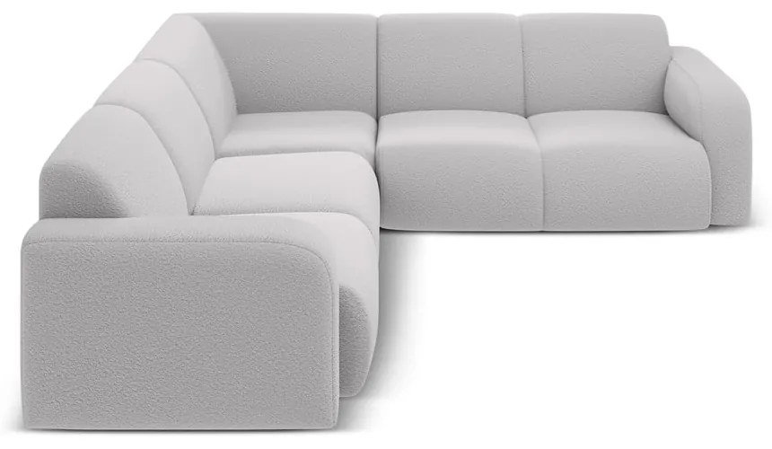 Világosszürke buklé sarokkanapé (variálható-L alakú) Molino – Micadoni Home