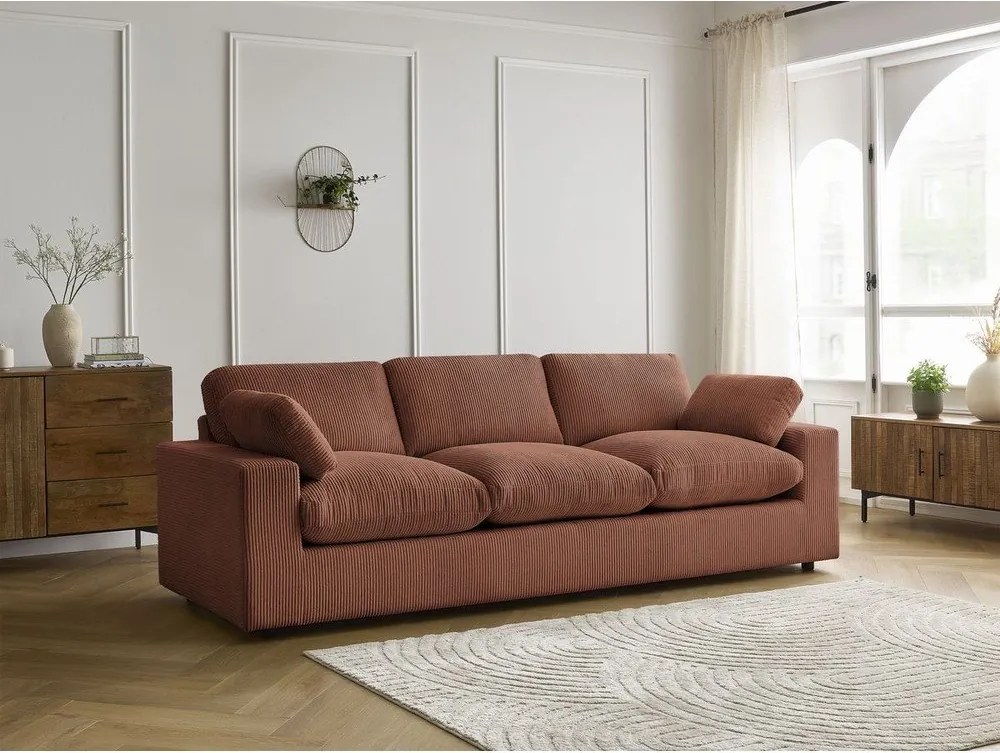 Narancssárga kordbársony kanapé 250 cm Belair – Bobochic Paris