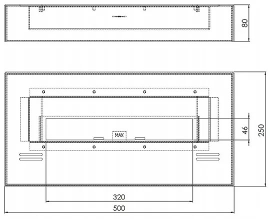InFire - BIO kandalló 8x50 cm 3kW fekete