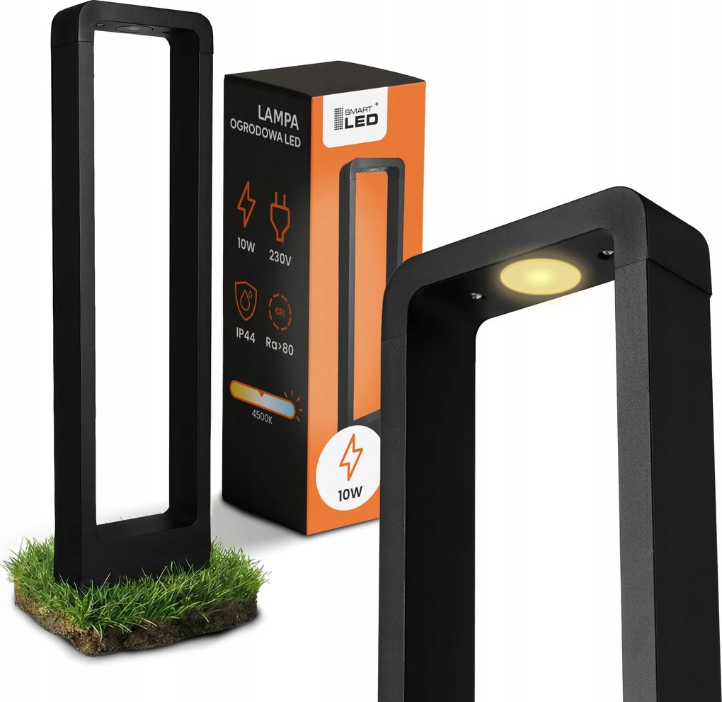 Led Kerti Lámpa Oszlop 60cm IP44 Fekete Modern Erős Prémium 230V