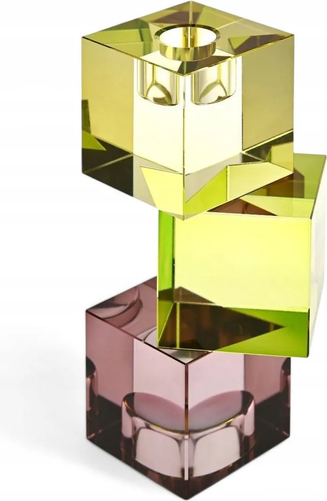 Gyertyatartó Crystal Cubes 10x8x18 cm üveg Miloo Home