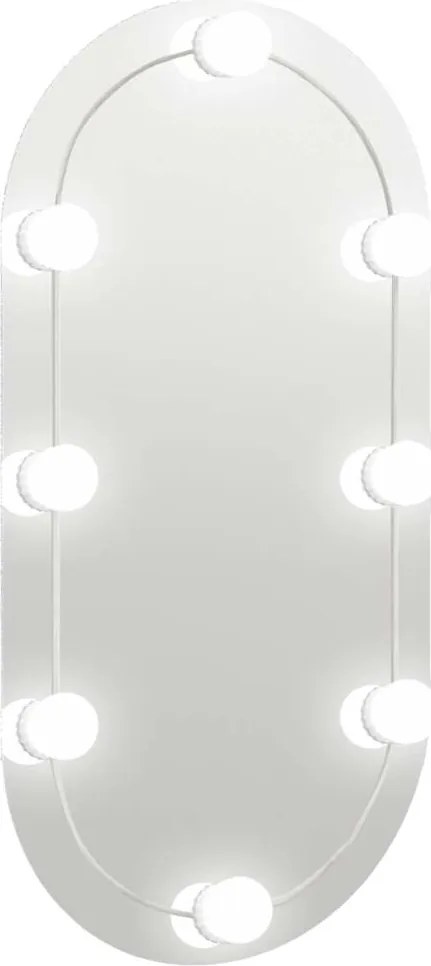 vidaXL ovális üvegtükör LED-lámpákkal 80 x 40 cm