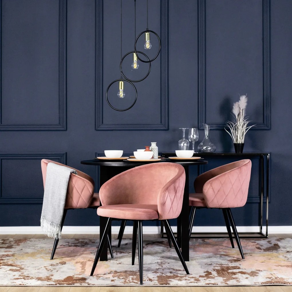 Elegáns Étkezőszék Rózsaszín Bársony Kárpittal. ADELE