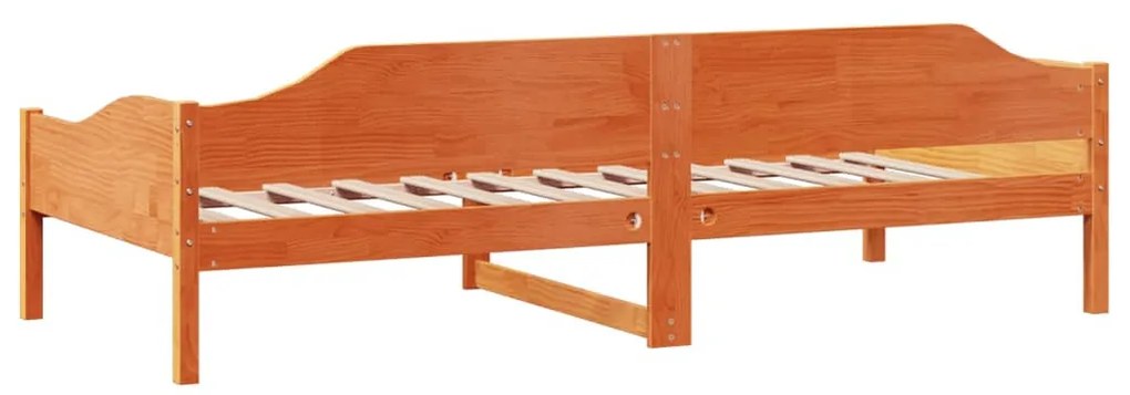 viaszbarna tömör fenyő ágykeret matrac nélkül 80x200 cm