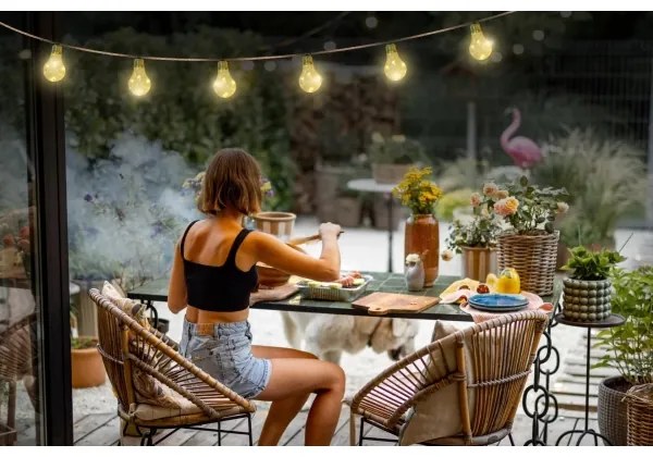 Globo 33694-10 - LED Napelemes dekoratív lánc 50xLED/0,06W/3,2V IP44