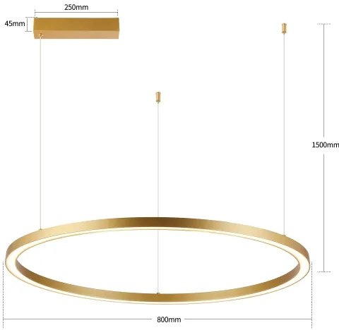 Brilagi - dimmelhető kábeles csillár PORTOFINO LED/60W/230V Ø 80 cm arany + távirányító