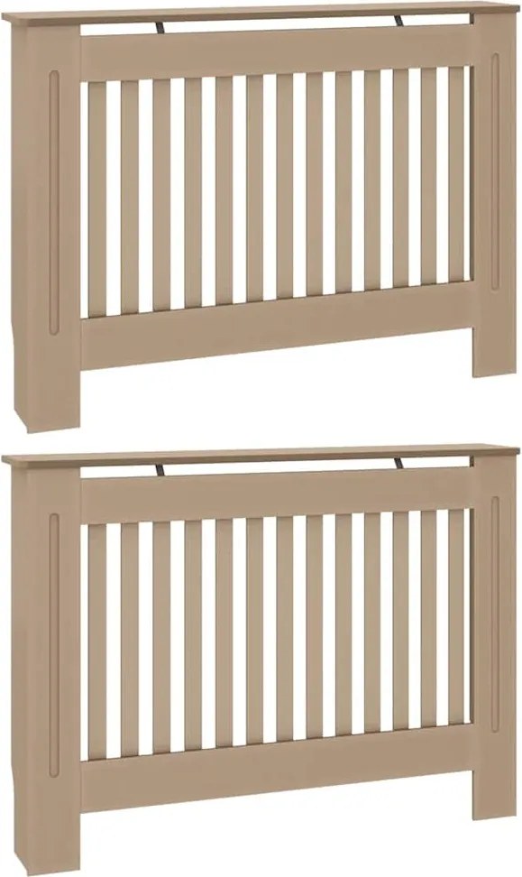 vidaXL Radiátor fedezék 2 pcs Barna 112 x 19 x 81,5cm Faanyag