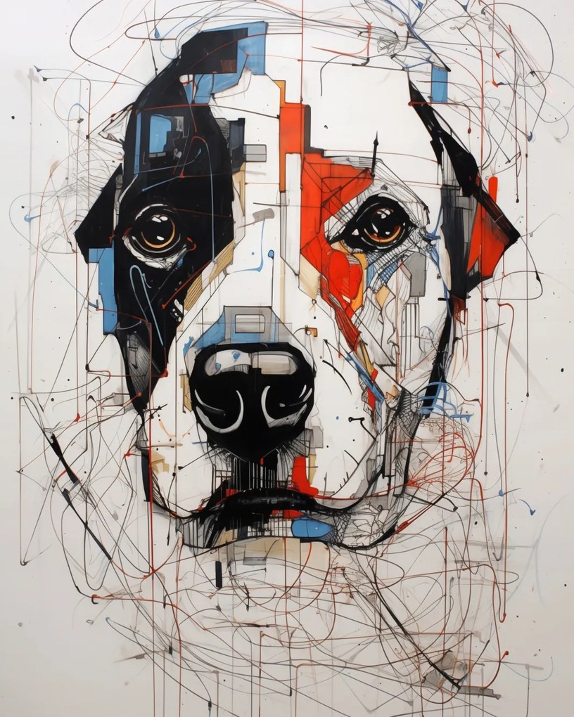 Poszter 40x50cm Rajzolt Kutya