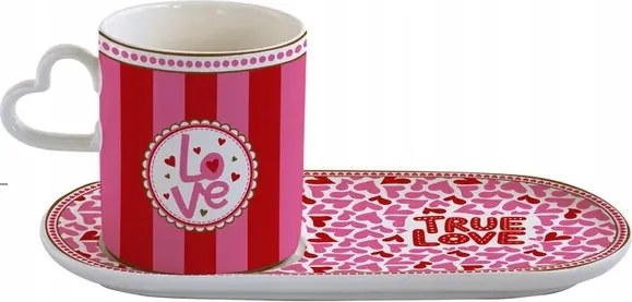320 ml-es bögre szív csészealj True Love Stílusos Valentin napi ajándék szett