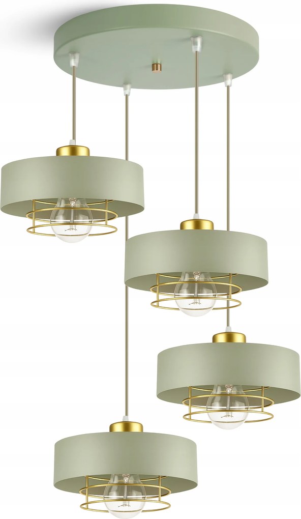 Nagy Mennyezeti Lámpa Függő Csillár Zsálya, Zöld 4xE27 Led 760-EZ4-SLW