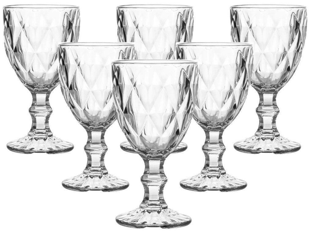 Átlátszó üveg borospohár 6db 320ml