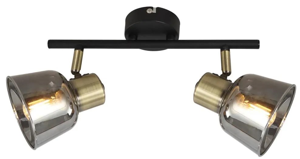 Klausen KL162005 - Spotlámpa SMOKY 2xE14/9W/230V fekete/réz/szürke