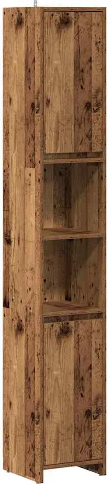 vidaXL antik fa színű szerelt fa fürdőszobaszekrény 30 x 30 x 183,5 cm