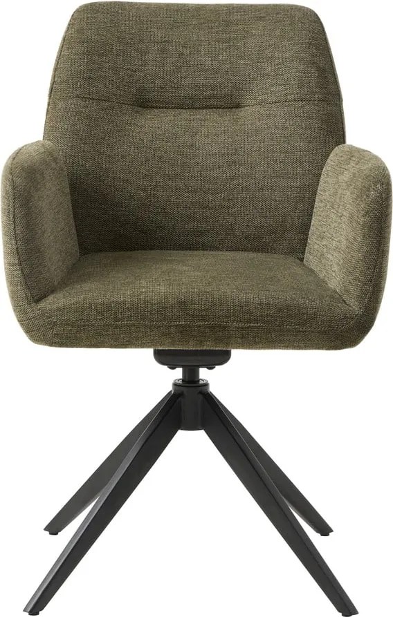 Zöld kárpitozott karfás étkezőfotel Roxana – Unique Furniture