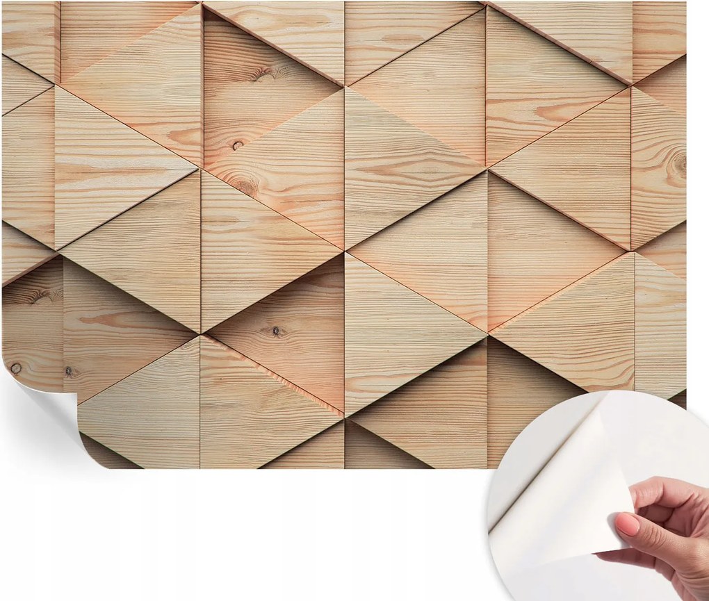 Öntapadós tapéta Falfestmény Prémium Fa mozaik 152x104 cm