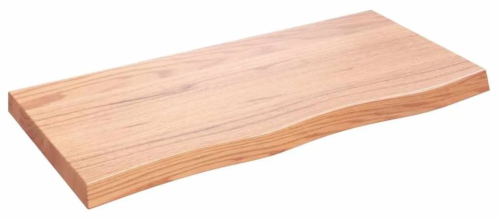 világosbarna kezelt tömör tölgyfa fali polc 100x50x(2-6) cm