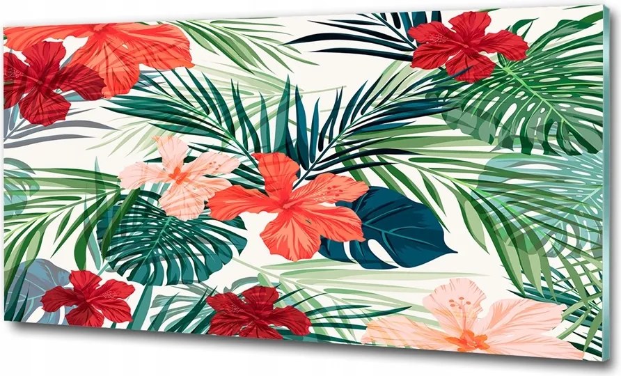 Fotó üvegkép Trópusi levelek 100x70