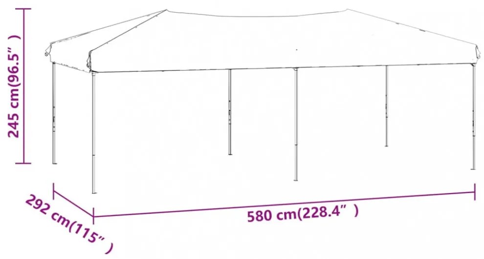 kék összecsukható rendezvénysátor oldalfalakkal 3 x 6 m