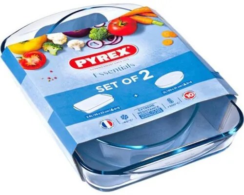 Pyrex Üveg sütőedény szett 2 db, 2,7 l + 2,2 l