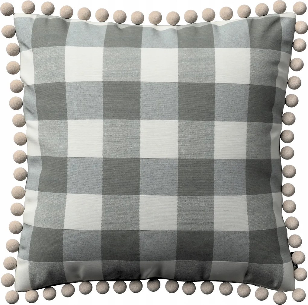 Dekoria párnahuzat Wera szürke-fehér kockás