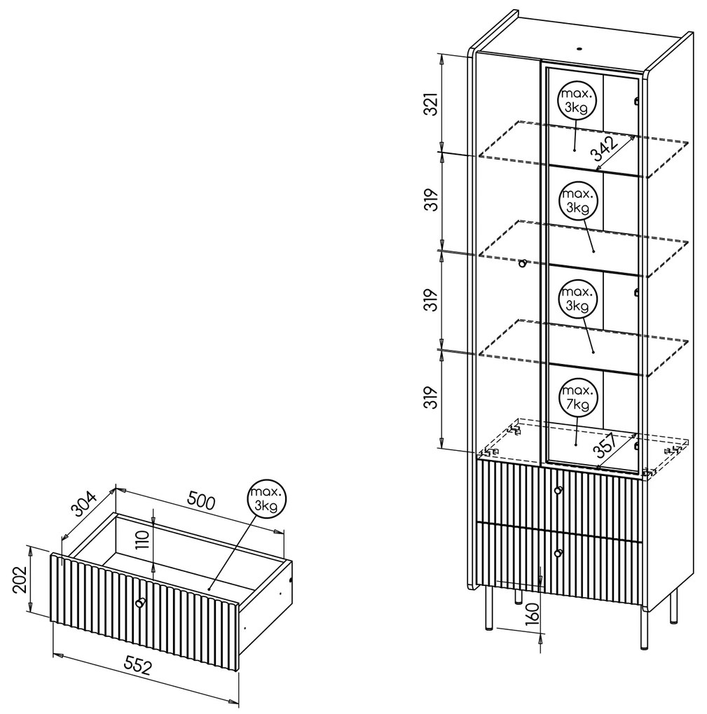 Vitrin Phelan P3 (warmia dió + fekete). 1062533