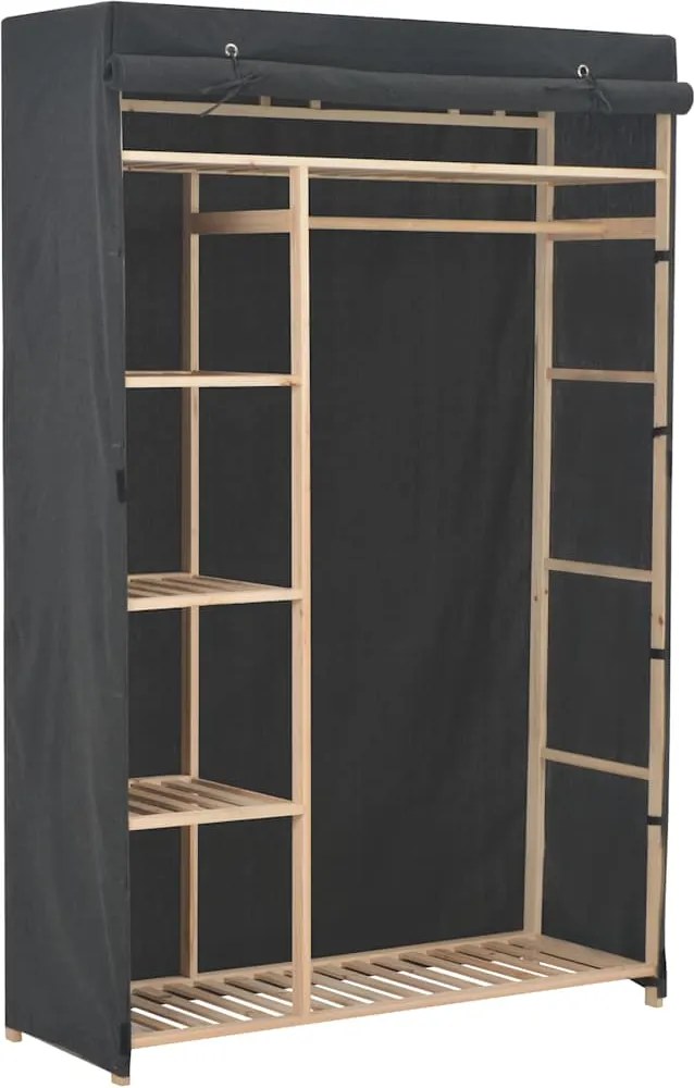 vidaXL szürke szövet ruhásszekrény 110 x 40 x 170 cm