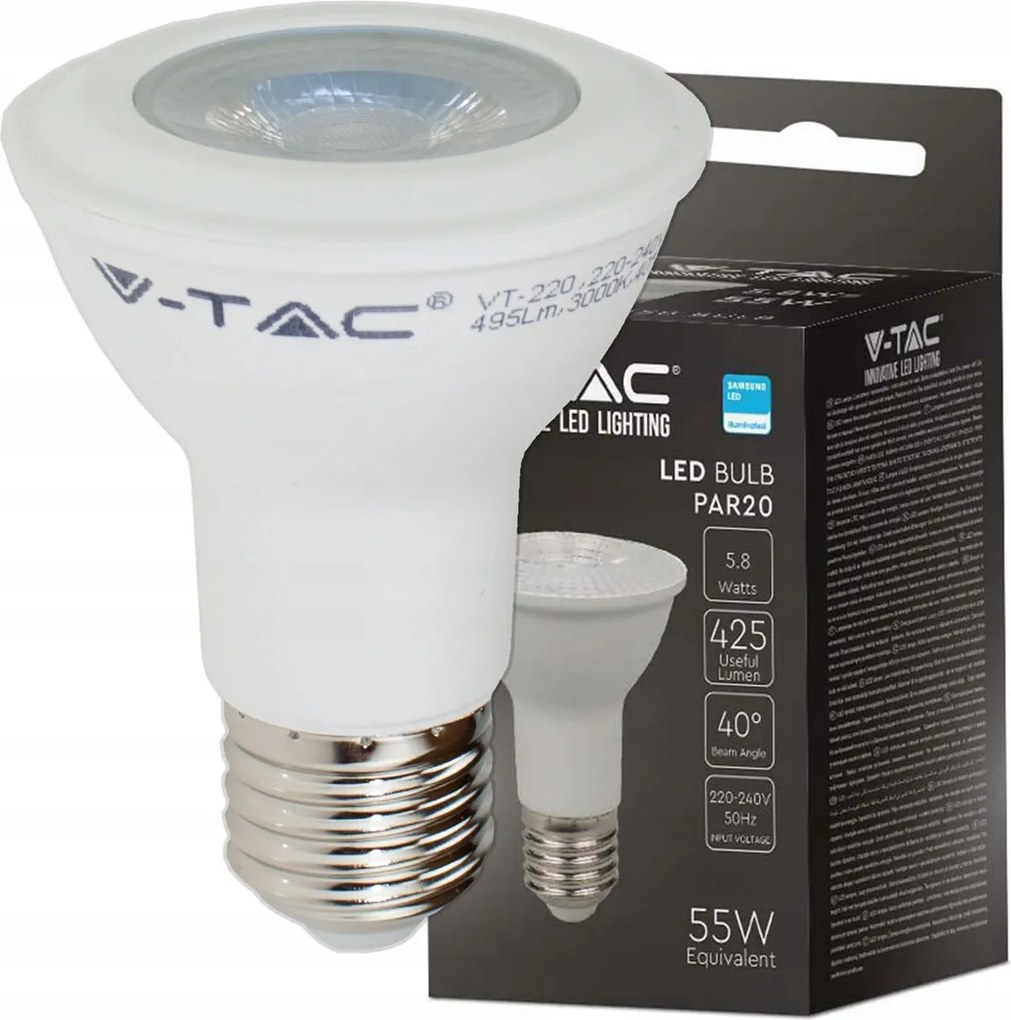 Halogén izzó Led lámpa PAR20 6W E27 VT-220