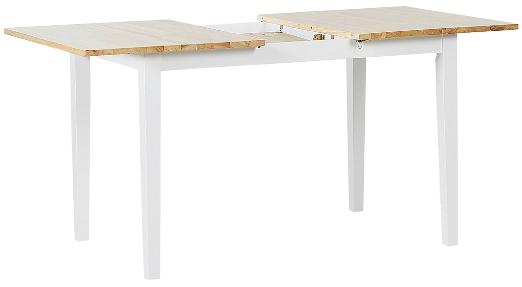 Természetes Fa És Fehér Bővíthető Étkezőasztal 120/150 x 80 cm HOUSTON Beliani