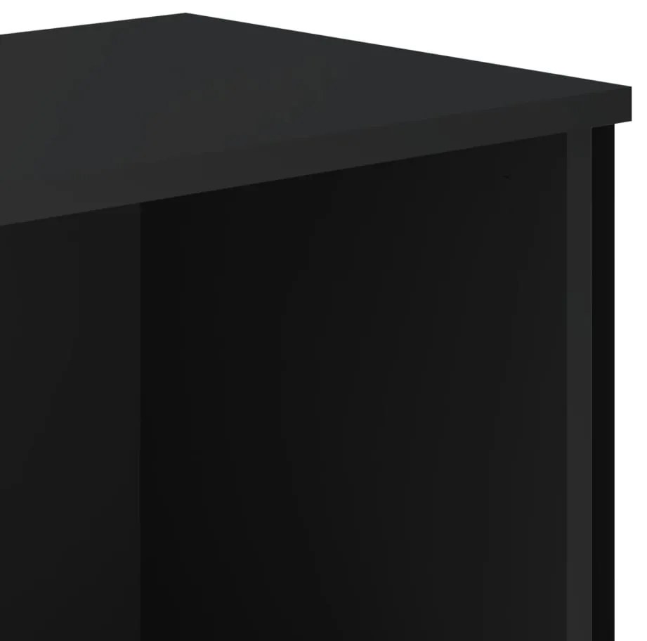 fekete szerelt fa könyvszekrény 80 x 31 x 74,5 cm