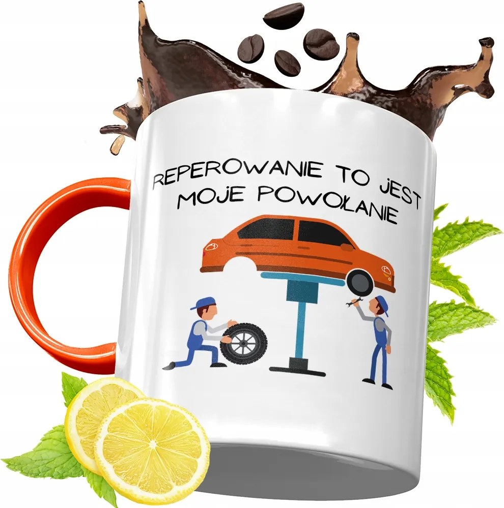 Narancssárga Bögre Szerelőnek Tökéletes Ajándék fényképes nyomtatással