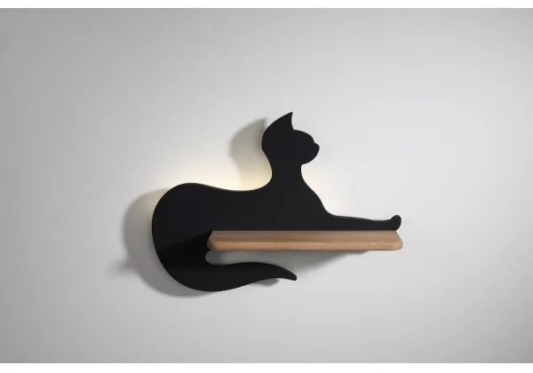 LED gyerekszoba fali lámpa polccal BLACK CAT LED/5W/230V