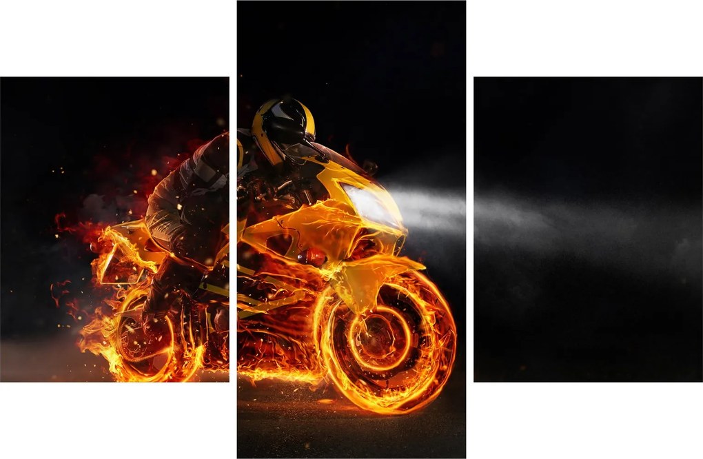 Kép - Motoros lángokkal (90x60 cm)