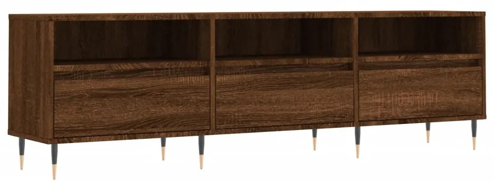 barna tölgy színű szerelt fa TV-szekrény 150 x 30 x 44,5 cm